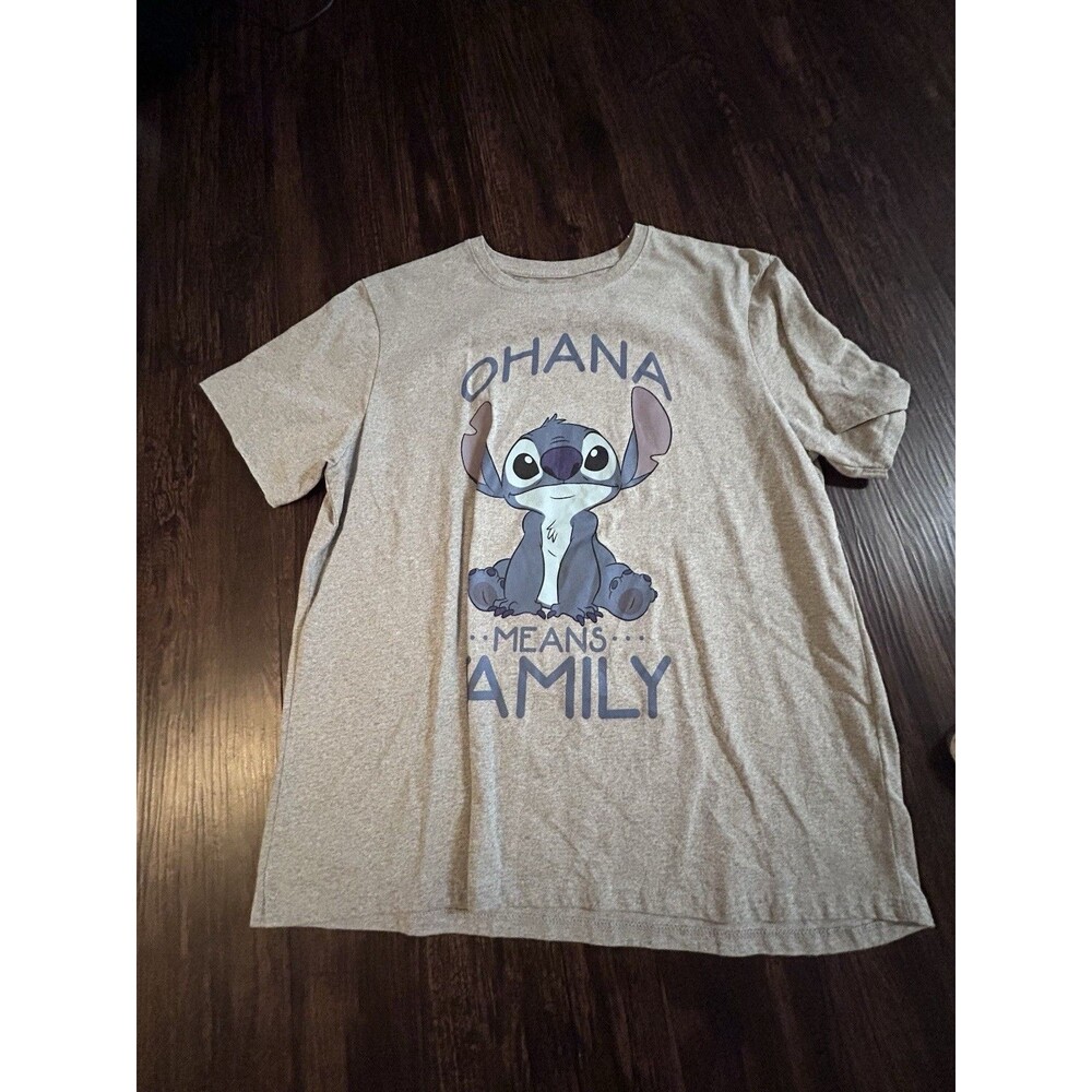 Disney Lilo & Stitch Ohana Means Family Graphic T Shirt XL Gray